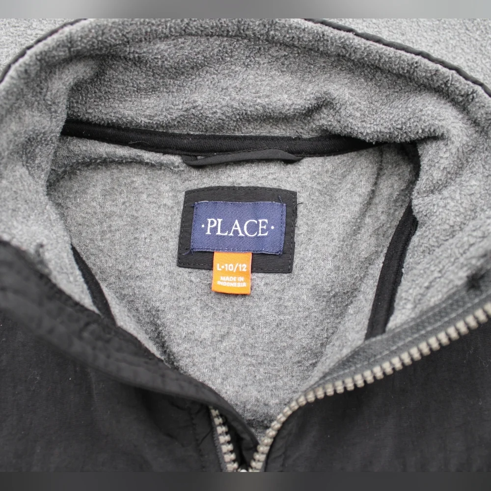 The Children’s Place Boys L (10/12) Gray Fleece Full-Zip Jacket